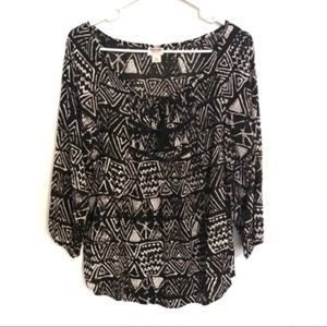 NWOT Mossimo Printed Tassel Top